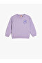 Lola Bunny Licensed Printed Long Sleeve Crew Neck Raised Sweatshirt