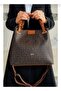 Women's Braided 5 Compartment Hand Shoulder Bag and Wallet Combination - 8