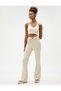 Flared Leg Trousers with Window Detailing