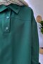 Shirt Collar Two Thread Hijab Set - Emerald - 3