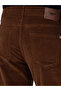 Brown Straight Fit Cotton Blended Velvet Canvas Pants 50292429-Vr029 - 6