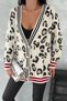 Women's Cream Standard Size Gold Button Detailed Oversize Knitwear Cardigan