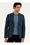 Petrol Blue Slim Fit Wool Cashmere Blended Jacket 50272712-Vr102 - 3