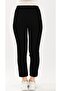 Women's Elastic Waist Wool Effect Look Ankle-Length Pants - 2