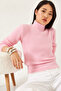 Women's Pink Half Turtleneck Soft Knitwear Sweater 60261217 - 3
