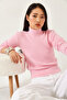 Women's Pink Half Turtleneck Soft Knitwear Sweater 60261217 - 2
