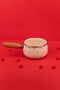 Cupid Wooden Handle Heart Patterned Enameled Sauce Pan 16cm 1.3 Liter (Suitable for All Stove Including Induction)
