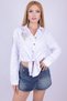 Heart Crystal Stone Laser Keim Cotton Lycra Stylish Women's Shirt - 4