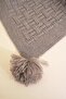 Children's Straw Patterned Pompom Knitwear Blanket (80Cmx100Cm) Mink Chkids203 - 3