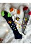 6 Pieces Girls' Pantyhose, 80% Cotton Pantyhose, Bee Pattern - 5