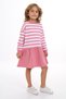 Girl's Crew Neck Striped Dress - 3