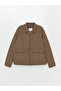 Brown Standard Fit Shirt Collar Men's Coat - 6