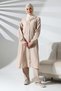 Women's Wrapped Fabric Hidden Zipper Double Suit Hajj Umrah Clothing Cream - 6