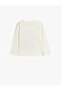 T-Shirt Long Sleeve Crew Neck Print Detailed Cotton - 2
