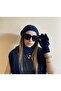 Women's Navy Blue Knitted Beanie, Scarf, and Gloves Set - New Year's Gift Winter 3-Piece Set - 2