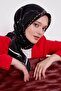 وشاح حريري بنمط اللؤلؤ الأسود - 2