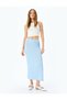 Textured Long Skirt with Side Slit Detail - 2