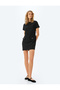 Slim Fit Crew Neck Short Sleeve Mini Dress with Applique Detail