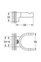 hooks, Selection hook double, wall mounting, concealed fixing, 2 nails, brushed cool sun - 3