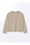 Lcw Vision Beige Crew Neck Plain Oversize Women's Sweatshirt - 5