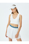 U-Neck Covered Sleeveless Cross Back Detail Slim Fit Sports Bra - 3
