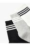 Set of 3 Striped Multicolored Tennis Socks - 3