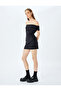 Madonna Collar Off-The-Shoulder Draped Slim Fit Mini Slip Dress - 3