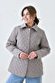 Women's Plus Size Quilted Seasonal Coat with Pockets and Lining - Mg2-001Kapi̇tonemont - 6