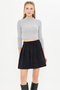 Women's Black Elastic Waist Velvet Short Skirt Arm-25K 001080