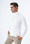 Men's Ecru 100% Cotton Turtleneck Sweater Trist-1105 - 3