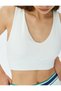 U-Neck Covered Sleeveless Cross Back Detail Slim Fit Sports Bra - 5