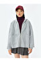 Oversize Cardigan with Hooded Zippered Stitching Detail - 3