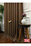 Light Brown Linen Backdrop Curtain 1E3 Draped Pleated Backdrop Curtain - 4