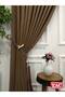 Light Brown Linen Backdrop Curtain 1E3 Draped Pleated Backdrop Curtain - 2