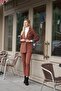 Collar Pocket Long Sleeve Sleeve if You Want Foldable Fabric Blazer Office Jacket-Dark Tan - 3