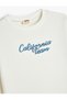 Long Sleeve Crew Neck Printed Raised Cotton Sweatshirt - 3