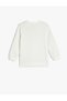 Long Sleeve Crew Neck Printed Raised Cotton Sweatshirt - 2