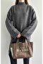 High Collar Oversize Knitwear Sweater Anthracite - 2