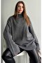 High Collar Oversize Knitwear Sweater Anthracite - 3