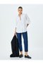 High Waist Cropped Straight Leg Mom Fit Denim Trousers - Mom Jean - 2