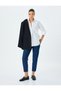 High Waist Cropped Straight Leg Mom Fit Denim Trousers - Mom Jean