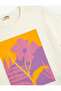 T-Shirt Floral Printed Short Sleeve Crew Neck Cotton - 3