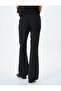 Slim Fit Pocketed Extra Long Spanish Leg Fabric Trousers - 4