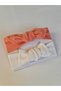 Baby Girl Bandana Set of 2 Salmon and Off-White Cotton