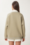 Teddy Bear Embroidered Knitted Sweatshirt Clay Green Lwe0001 - 6