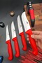 Kitchen Knife, Meat Knife, Bread Knife, Sacrificial Knife, Vegetable Knife, Swimming Knife, and Diamond Sharpening Tool Set, 5-Piece Handmade Bridal Set - 3