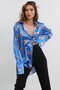 Mad Girls Leopard Blue Satin Shirt Mg187 - 6