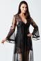 İmaj 4200 Black Color Satin Nightgown Set of 2 - 6