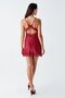 4210 Burgundy Color Satin Long Spanish Sleeve 2-Piece Nightgown Set - 4