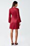 4230 Burgundy Color Satin Lace Embroidered 2-Piece Nightgown Set - 2